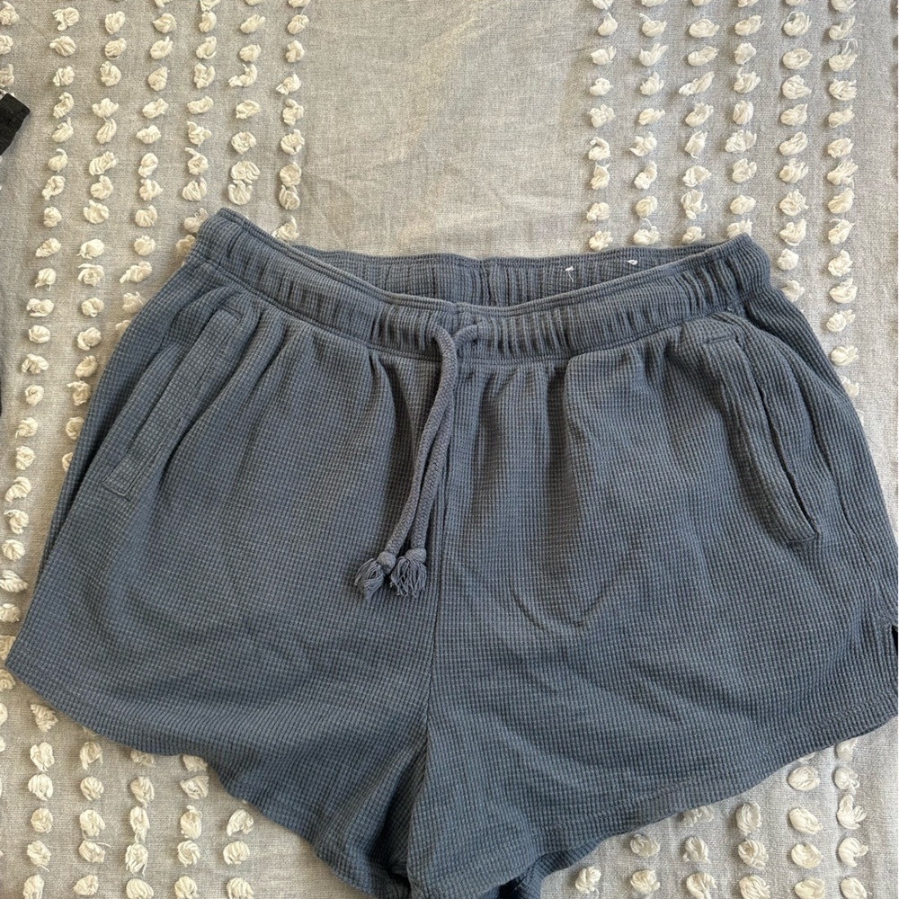 Blue Waffle Knit shorts